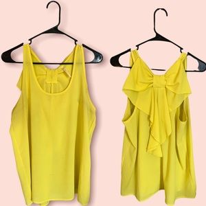 Yellow sleeveless blouse